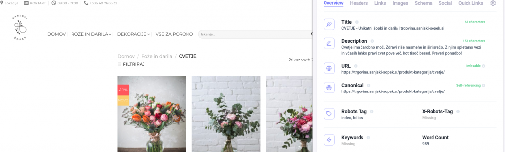 seo pravila primer cvetje